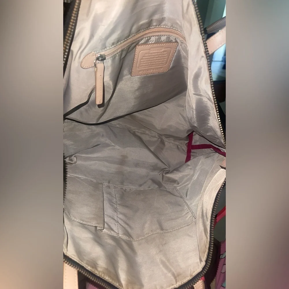 Coach Legacy Weeknd Signature Black Nylon East West Tote